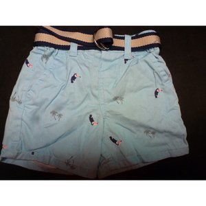 Children’s Place Blue Casual Shorts With Navy/Tan Belt Size 3-6 Months